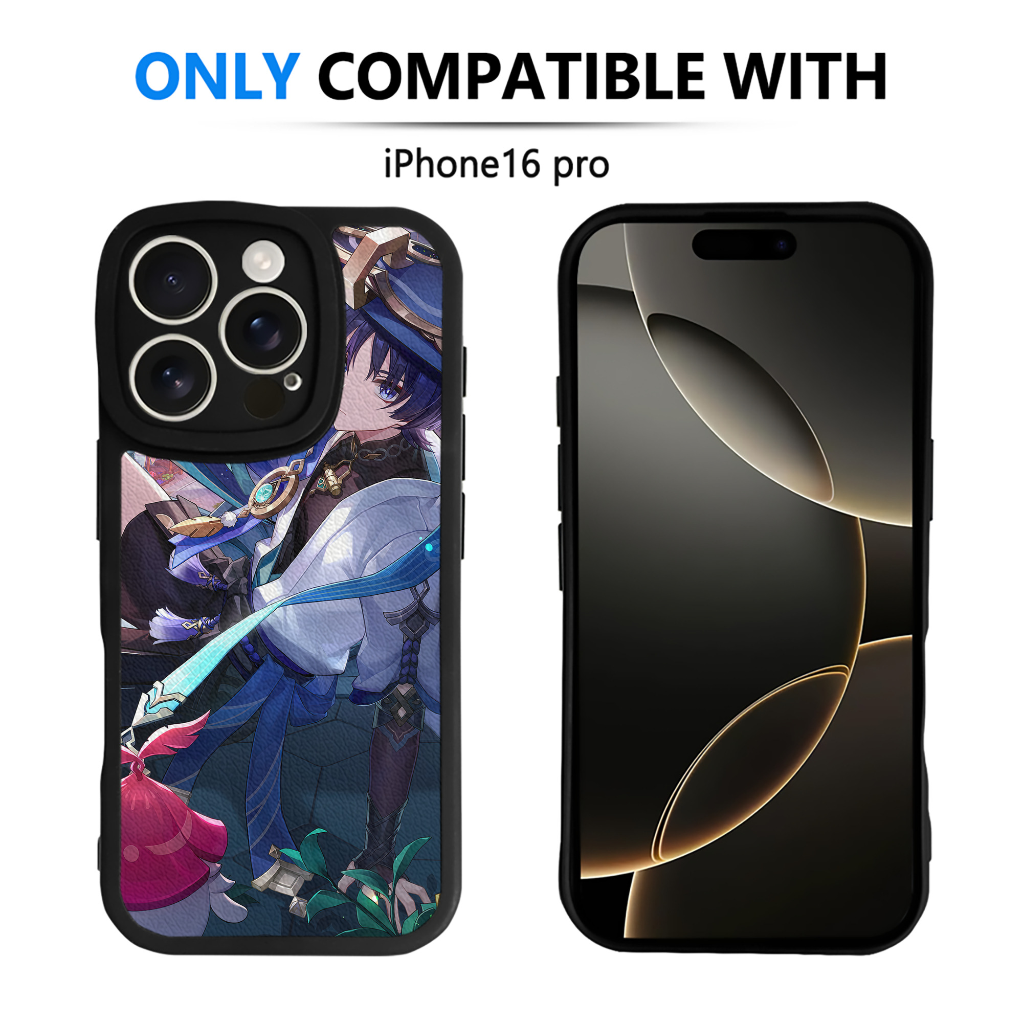 げんし神 genshin 【iPhone 16シリーズ対応】シリコンスマホケース（レザー調） 材質：シリコン